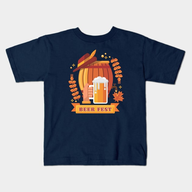 Beer Fest Kids T-Shirt by Purwoceng